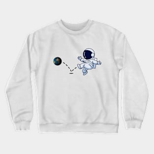 Astronaut plays Earth Soccer Crewneck Sweatshirt